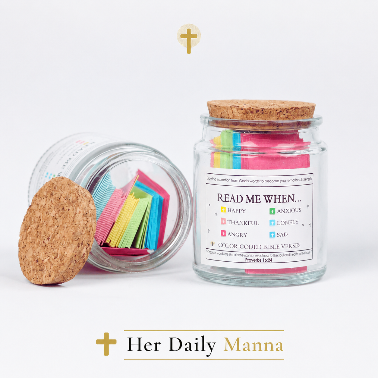 (GIFTING OFFER) Handmade 90 Day Bible Verses Jar (Free Christian Gift Box)